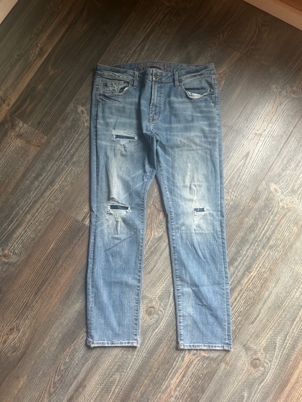 American Eagle Outfitters Slim Distressed Jeans - Light Blue